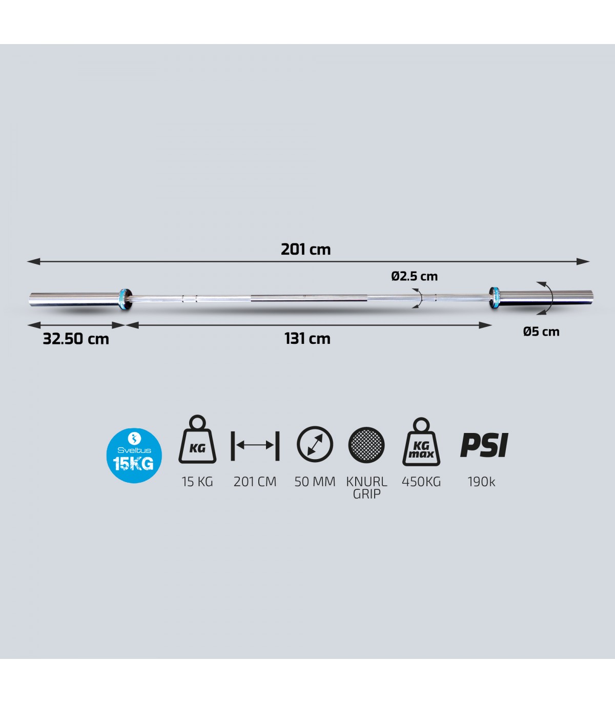 15 Kg Barra Olimpica Colores Barra Olímpica 15kg Azul Cielo - Main Image